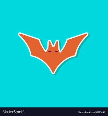 Paper sticker on stylish background halloween bat vector image