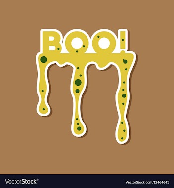 Paper sticker on stylish background halloween boo vector image