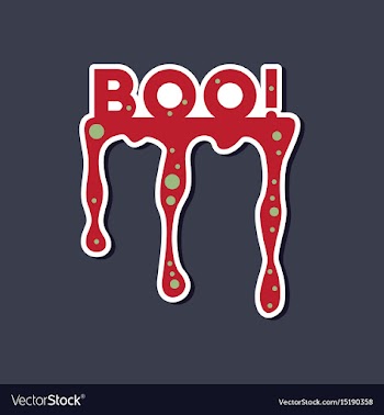 Paper sticker on stylish background halloween boo vector image