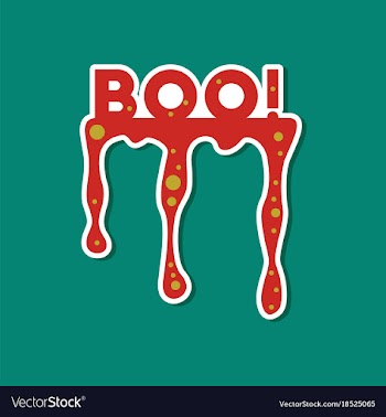 Paper sticker on stylish background halloween boo vector image