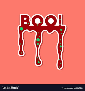 Paper sticker on stylish background halloween boo vector image