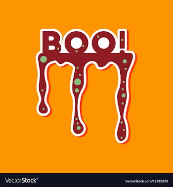 Paper sticker on stylish background halloween boo vector image