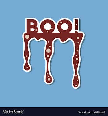 Paper sticker on stylish background halloween boo vector image
