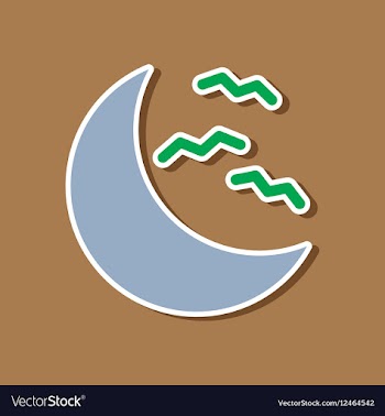 Paper sticker on stylish background halloween moon vector image