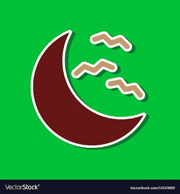 Paper sticker on stylish background halloween moon vector image