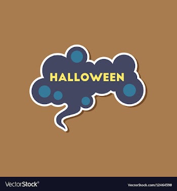 Paper sticker on stylish background halloween sign vector image