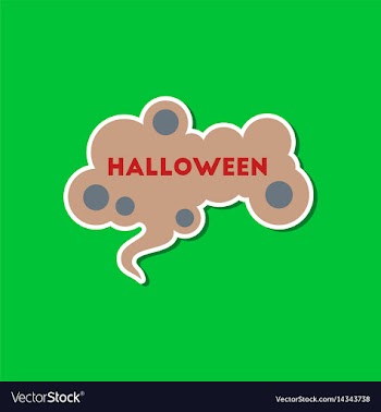 Paper sticker on stylish background halloween sign vector image