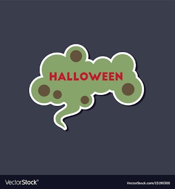 Paper sticker on stylish background halloween sign vector image
