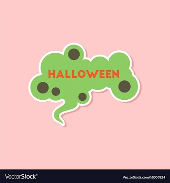 Paper sticker on stylish background halloween sign vector image