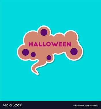 Paper sticker on stylish background halloween sign vector image