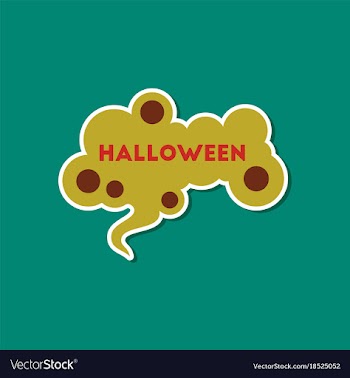 Paper sticker on stylish background halloween sign vector image
