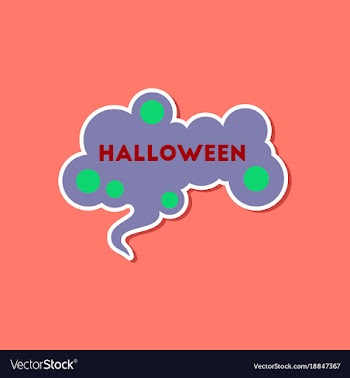 Paper sticker on stylish background halloween sign vector image