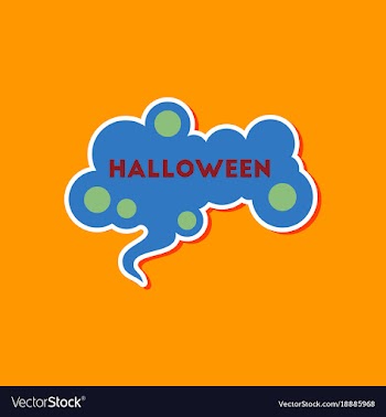 Paper sticker on stylish background halloween sign vector image