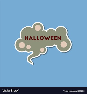 Paper sticker on stylish background halloween sign vector image