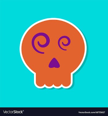 Paper sticker on stylish background halloween vector image