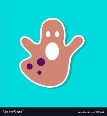 Paper sticker on stylish background halloween vector image