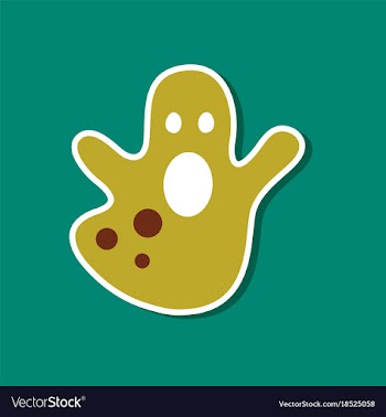 Paper sticker on stylish background halloween vector image