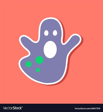 Paper sticker on stylish background halloween vector image