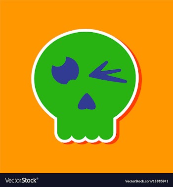 Paper sticker on stylish background halloween vector image