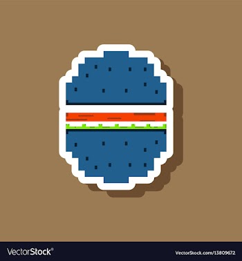 Paper sticker on stylish background hamburger vector image