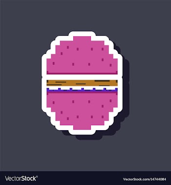 Paper sticker on stylish background hamburger vector image