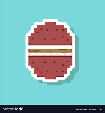 Paper sticker on stylish background hamburger vector image