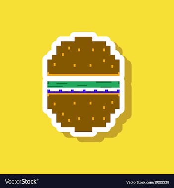 Paper sticker on stylish background hamburger vector image
