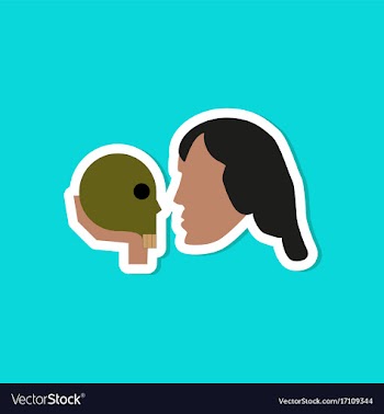 Paper sticker on stylish background hamlet vector image