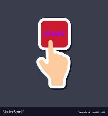 Paper sticker on stylish background hand button vector image