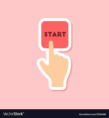 Paper sticker on stylish background hand button vector image