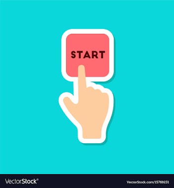 Paper sticker on stylish background hand button vector image