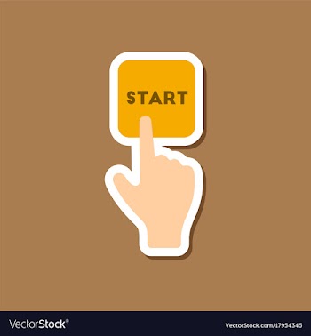 Paper sticker on stylish background hand button vector image