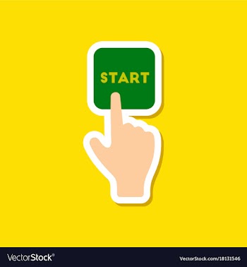 Paper sticker on stylish background hand button vector image