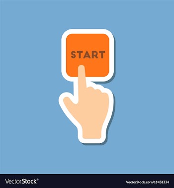 Paper sticker on stylish background hand button vector image