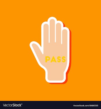 Paper sticker on stylish background hand pass vector image