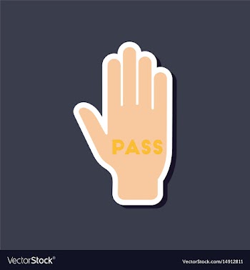 Paper sticker on stylish background hand pass vector image