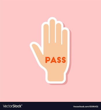 Paper sticker on stylish background hand pass vector image