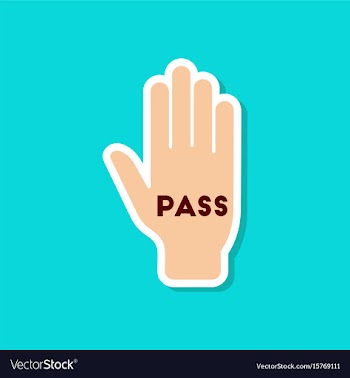 Paper sticker on stylish background hand pass vector image