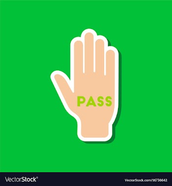 Paper sticker on stylish background hand pass vector image