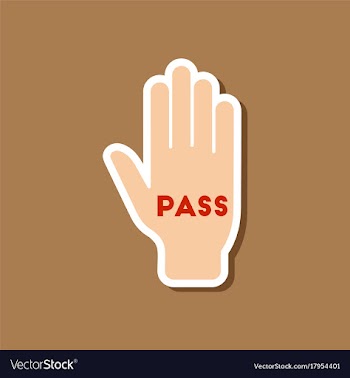 Paper sticker on stylish background hand pass vector image