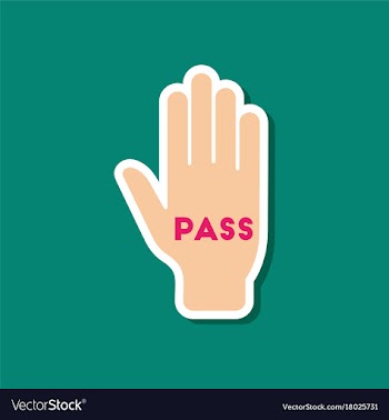 Paper sticker on stylish background hand pass vector image