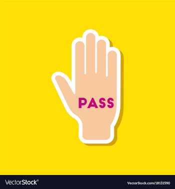 Paper sticker on stylish background hand pass vector image
