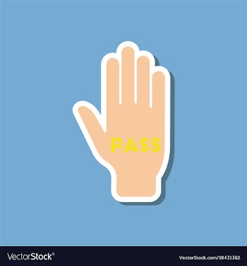 Paper sticker on stylish background hand pass vector image