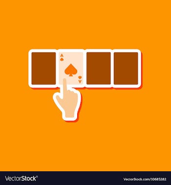 Paper sticker on stylish background hand playing vector image