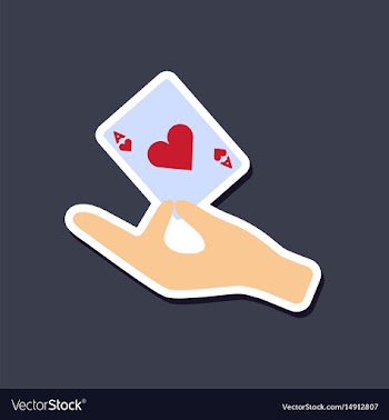 Paper sticker on stylish background hand playing vector image