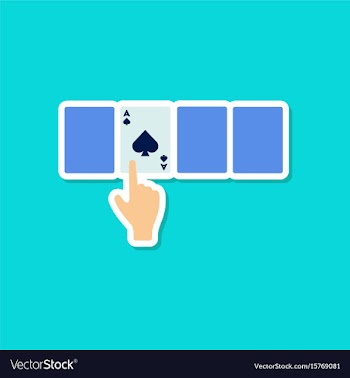 Paper sticker on stylish background hand playing vector image