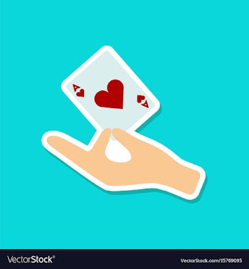 Paper sticker on stylish background hand playing vector image