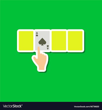 Paper sticker on stylish background hand playing vector image