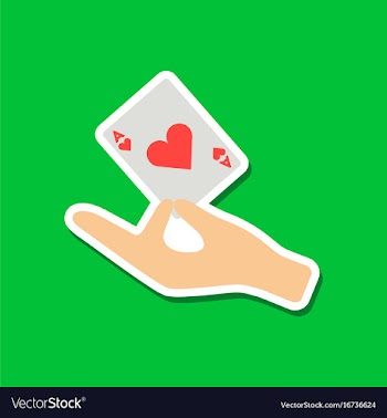 Paper sticker on stylish background hand playing vector image