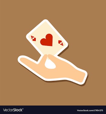 Paper sticker on stylish background hand playing vector image